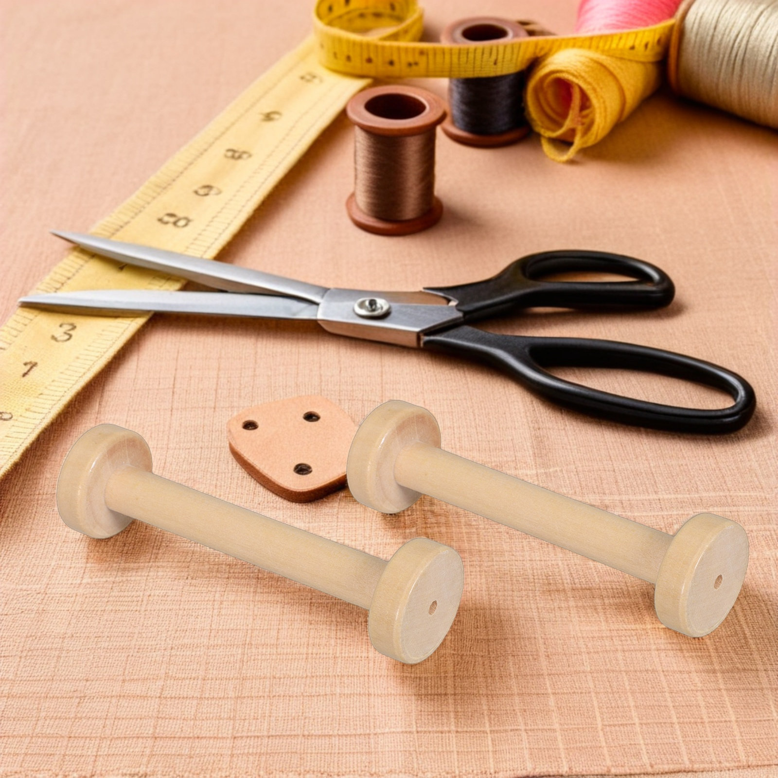 Woodworking Diy Projects - 5 قطع بكرات خشبية طبيعية عتيقة