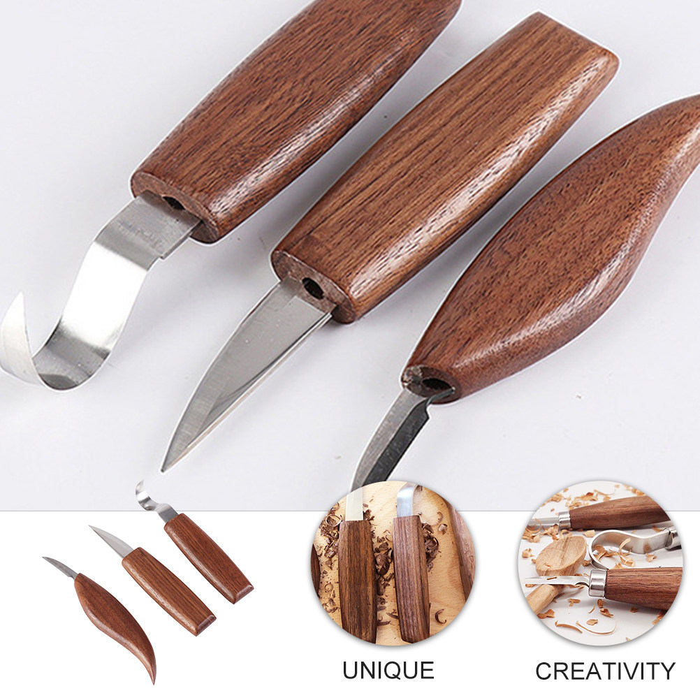طقم أدوات نحت من 3 قطع بمقبض م - مراجعة Woodworking Knife وسعره