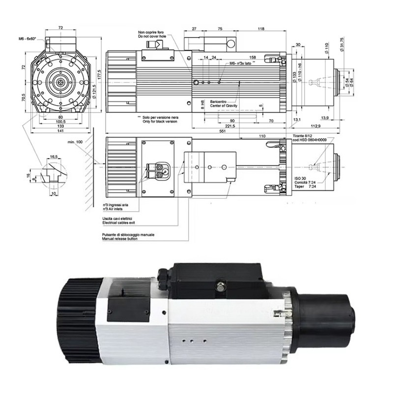 حار بيع 9kW ISO30 الصلب المغزل - مراجعة Woodworking Machinery For Sale وسعره